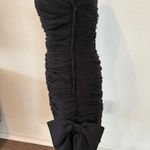 Victor Costa Prom Party Strapless Ruched Dress Bow Lace Black Cocktail Vintage Photo 6