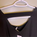 Ny Collection  Black Embellished Neckline Cutout Modest Blouse Short Sleeve PXL Photo 9