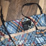 bcbg max azria y2k plaid dress spring boho 90s light blue classic designer Photo 1