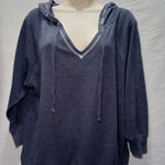 Make + Model  women blue hoodie large pullover v‎ neck drawstring Photo 0