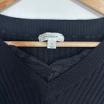 Dress Barn  Ribbed Sweater Womens XL Fitted Black Lace Neckline Stretch Y2K Party Photo 2