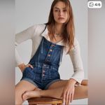 Anthropologie Pilcro denim button front short overalls. Size 29 Blue Photo 1