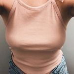 Active USA Pink Ribbed Halter Top Photo 4