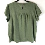 Ella Moss  Womens Top Blouse Slub Knit Embroidered Keyhole Green Size M Photo 1