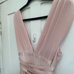 ASOS Size 10P pleated maxi dress tie wrap waist Blush Pink Bridesmaid Formal Photo 13