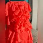 Very J Short strappy dress in vibrant pink, embellished with ruffles Photo 1