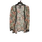 Chico's Havana Fringe Trim Linen Blend Jacket Tropical Floral Size 3 Womens XL Photo 3