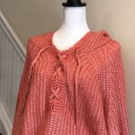 Torrid Rose Long Sleeve Chunky Woven Hooded Pullover W. Lace Up Front Sz 5X NWT Photo 3