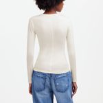 Madewell NWT  drapey rib long sleeve tee cream color Sz S soft Photo 2