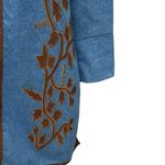 VTG Isabella's Journey Blue Jean Denim Jacket/Coat Faux‎ Suede Long Sleeve S Photo 8