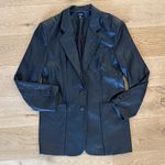 AFRM Blazer Faux Leather Agnes Size M Eggplant Black Size M Photo 0