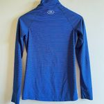 Under Armour UA STRIPED HALF ZIP UP ATHLETIC TOP WOMENS SIZE XS SEMI FITTED BLUE Photo 4