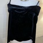 XScape Elegant Black Velvet Off-Shoulder Top Floral Detail Medium Y2K Photo 0