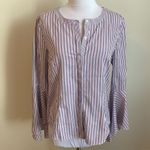 Milly  Michelle Bell Sleeve Striped Shirting Button Down Photo 2