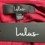 Lulus NWT  XS Darling Charisma Wine Red Mesh Embroidered Midi Dress Cocktail Photo 7