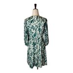 Ba&sh  Dress Women 2 Green Ivory‎ Vuzy Abstract Print V Neck Button Down Mini Photo 2