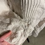 Tahari Linen Long Sleeve Shirt Dress Pleated Cream Size XL Photo 2