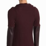 BLANK NYC NEW Faux Leather Trim High/Low Cardigan Photo 4