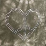 Weatherproof Medium Tie Dye Gem Rhinestone Peace Heart Y2K Shirt Top Hippie Photo 2