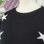 Rachel Zoe BLACK W/WHITE STARS WARM&THICK CREW NECK SWEATER SZ MEDIUM Photo 2
