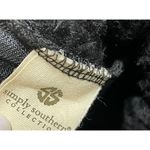 Simply Southern Women's Pullover Sweatshirt Fuzzy Teddy Bear Black Mock Neck M Photo 6