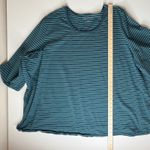 Catherines  Suprema Teal Striped Top Size 4X Stretch Comfort Lounge Everyday Photo 7