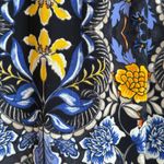 Loft  Ann Taylor Blue & Yellow Floral Drop Waist Ruffle Dress Size Small Petite Photo 6