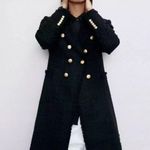 ZARA Black Double-Breasted Tweed Coat Blogger’s Favorite M Photo 1