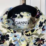 Ganni Printed Crepe Blouse Meadow Egret size 34 or US 2 quiet Luxury bohemian Photo 4