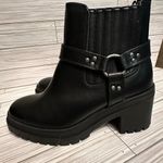 Sincerely Jules NWT  Buckle Black Combat Heeled Chunky Biker Boots Photo 4