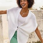 J.Jill  White Ribbed Sweater Photo 0