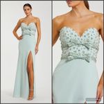 Mac Duggal 2285 Green Strapless Rhinestone Bodice Crepe Gown Photo 1