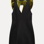ZARA  mini bodycon little black dress with velvet velour bow evening wedding  Photo 9