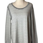 Neon Buddha Shirt Women Small Gray White‎ Striped Long Sleeve Tee Athleisure Photo 0