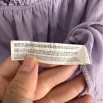 Eloquii Frill Trim Flounce Sleeve Off Shoulder Linen Look Top Purple Size 14 Photo 5