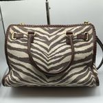 Michael Kors HAMILTON ZEBRA PRINT BROWN IVORY EW LARGE SATCHEL NWT RETAIL $368 Photo 1