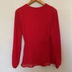 Kensie  Red and White Dot Wrap Blouse Size Extra Small Photo 7