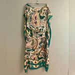 Colorful Paisley Green Fringe Boho Scarf Photo 2