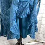 Francesca's shift dress w/lace & bell ruffle sleeve & ruffle bottom blue size XXS Photo 5