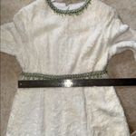 Handmade Winter wonderland ivory Long Sleeve Dress with Green beaded Accents Size undefined Photo 13