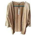 Solitaire by Ravi Khosla Beige Embroidered Open Front Cardigan Kimono Small Photo 2