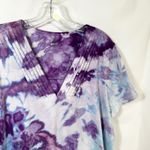 Bobbie Brooks Plus Size 2X Top Handmade Purple Tie Dye Sequin Short Sleeve 918 Photo 3