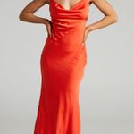 Showpo Red/Orange Maxi Satin Gown Photo 0