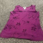 Carolyn Strauss purple floral sleeveless business casual tank top L Size L Photo 0