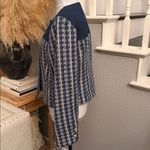 Sam Edelman  Blue Tweed Fiona Double Breasted Collarless Blazer Size Medium Photo 3