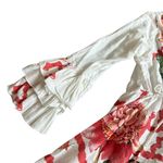 Antica Sartoria White Bohemian Tropical Print Dress Swimsuit Cover Up Size Small Photo 2