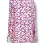 Petal and Pup Purple Pink Floral Long Sleeve Chiffon Midi Shift Dress US Size 8 Photo 0