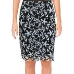 AQUA NEW Womens XS Floral Lace Crochet Overlay Sheath Dress Black White Photo 0