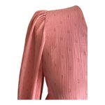 EXPRESS -FAUX WRAP MINI DRESS-SIZE XS V neck, faux wrap front, long sheer sleeves, ruched skirt with ruffles down the side, tiered ruffle hem, metallic fit fabric, fully lined except for sleeves, excellent condition, like new Measurements: Bust: armpit to armpit 16 1/2 inches Waist: side to side 13 inches Length: shoulder seam to bottom 32 inches Photo 5