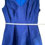 Alfred Sung Dupioni Dress Women 18 Blue Pleated Hi Lo Fit Flare Elegant Timeless Photo 9
